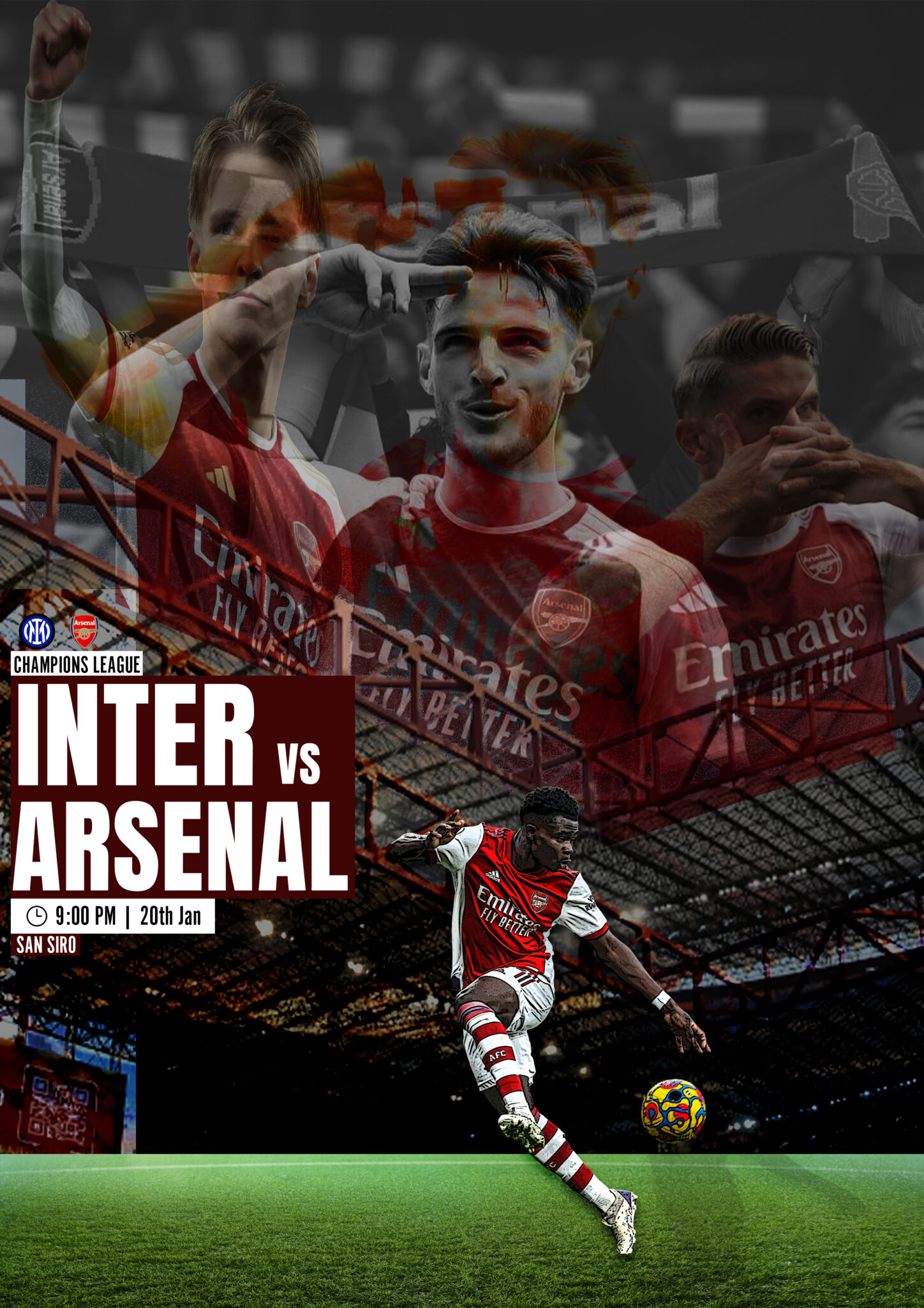 poster matchday arsenal inter